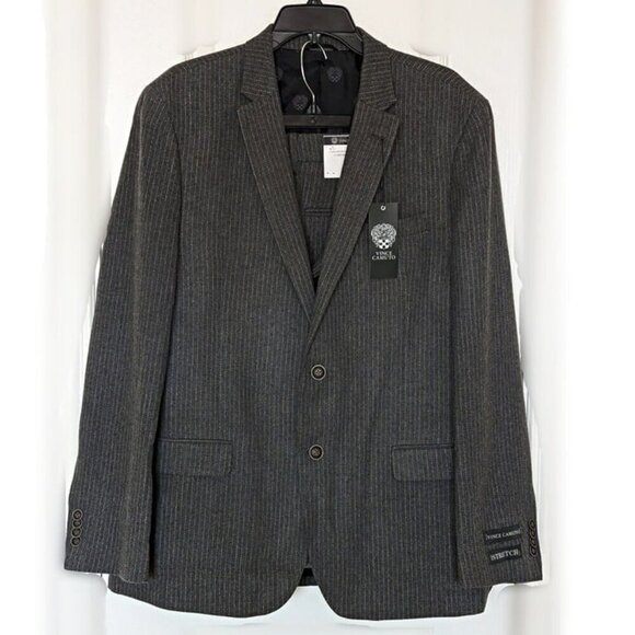 Vince Camuto Men's Bell 2-Piece Suit Light Gray Striped Size 46R/W40 (MSRP $150) - Picture 1 of 9